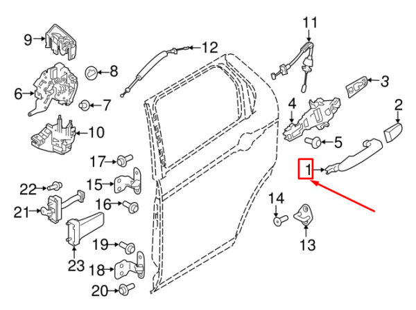 LR067437 - LAND ROVER DISCOVERY SPORT L550 Exterior Door Handle LR067437 NEW GENUINE