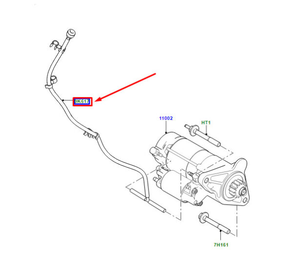 LR070693 - LR Range Rover Evoque L538 Starter Vent Tube LR070693 Original Part