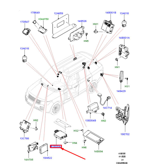 LR071708 - LAND ROVER RANGE ROVER IV L405 Gateway Control Unit LR071708 NEW GENUINE