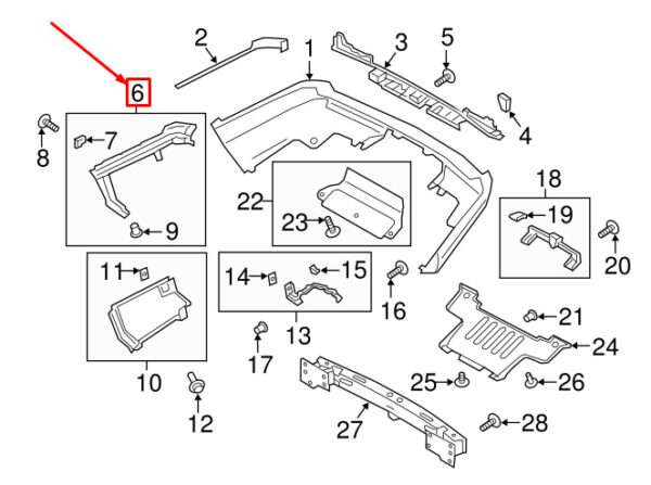 LR076516 - LR RR IV L405 Rear Left Bumper Bracket LR076516 NEW GENUINE