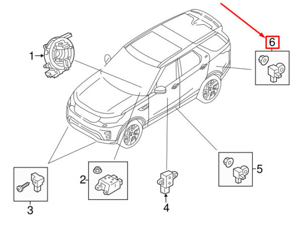 LR085162 - LAND ROVER DISCOVERY L462 Side Airbag Impact Sensor LR085162 NEW GENUINE