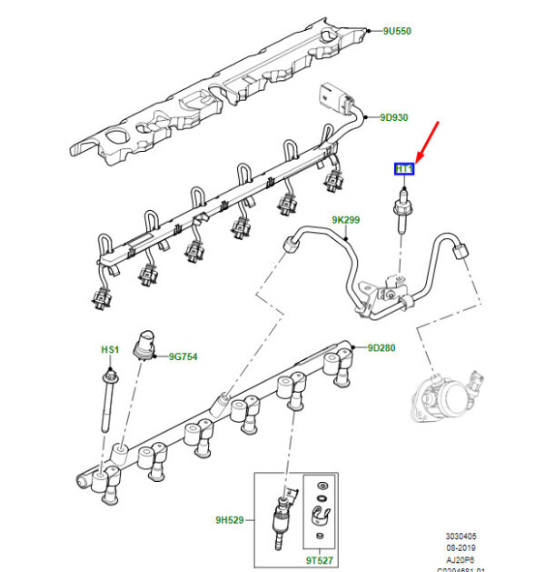 LR089197 - LR Range Rover Velar L560 Fuel Distributor Tube Bolt LR089197 NEW ORIGINAL