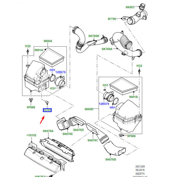 LR092164 - LR Range Rover Velar L560 Air Filter Lock Plug LR092164 Genuine Part
