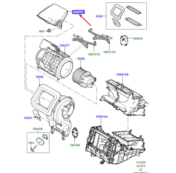 LR134538 - LR Range Rover Velar L560 - radiator grille left handlebar LR134538 original part