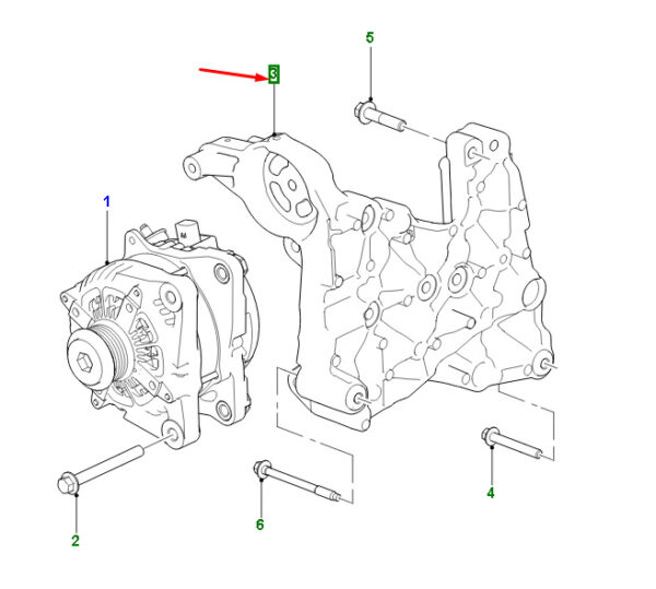 T2H3338 - JAGUAR F-PACE X761 Alternator Mount T2H3338 NEW ORIGINAL