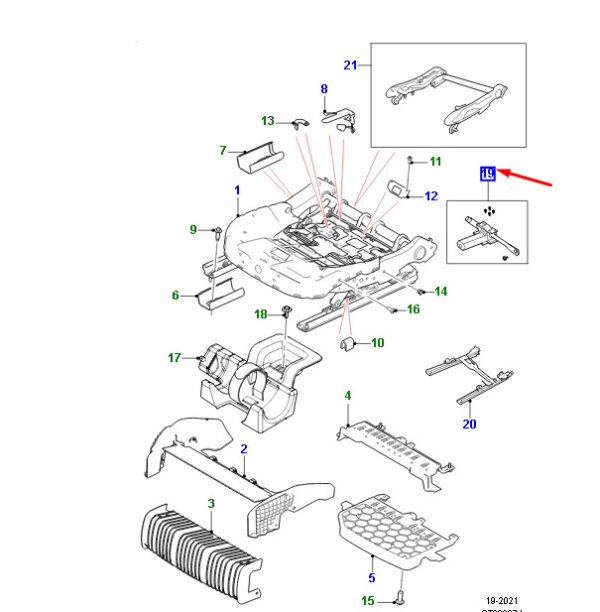 T2H59288 - JAGUAR F-PACE X761 seat height motor front right T2H59288 new original