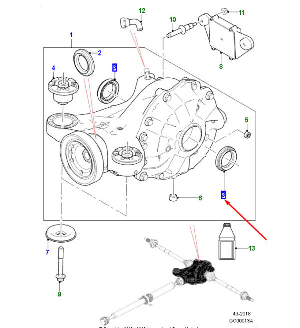 T2R69778 - Jaguar F-PACE X761 Differential Output Shaft Oil Gasket T2R6778 NEW ORIGINAL