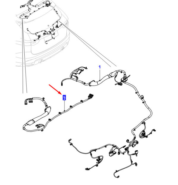 T4A15672 - JAGUAR F-PACE X761 Tailgate Harness T4A15672 NEW ORIGINAL