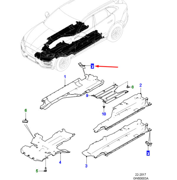 T4A33142 - JAGUAR F-PACE X761 rear right wheel defender T4A33142 NEW original