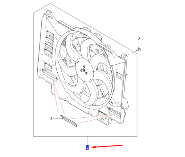 T4A3315 - Jaguar F-PACE X761 Radiator Fan and Trim T4A3315, Original Part