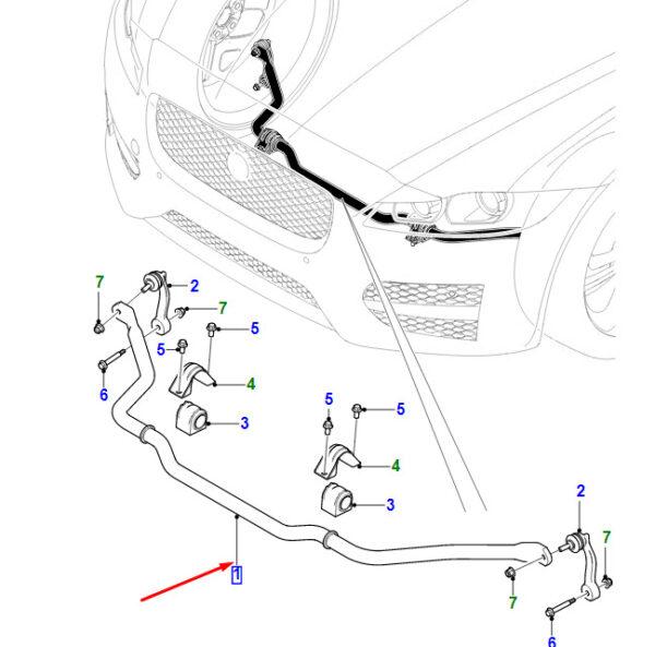 T4N13128 - JAGUAR XE X760 Front Stabilizer T4N13128 NEW ORIGINAL