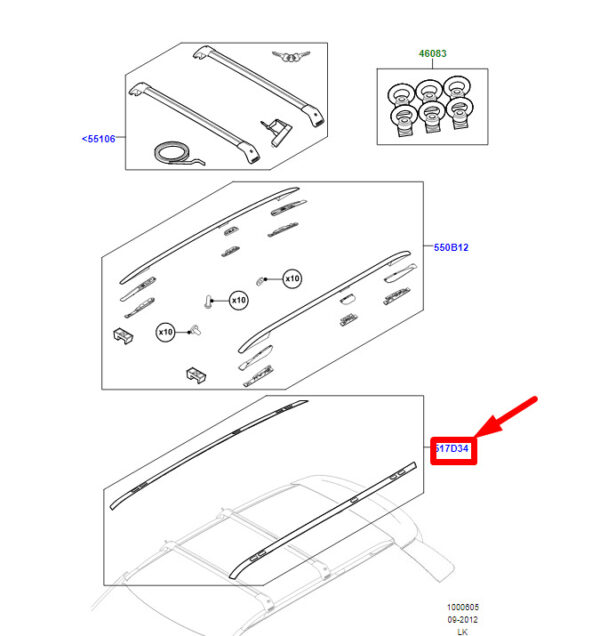 VPLGR0097 - LAND ROVER RANGE ROVER IV L405 Roof Rails Finisher VPLGR0097 NEW GENUINE