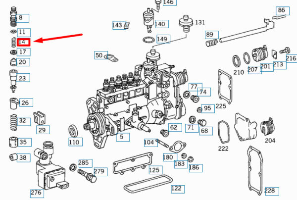 A0000743793 - NEW MB S W140 INJECTION PUMP PRESSURE VALVE COIL SPRING A0000743793 ORIGINAL