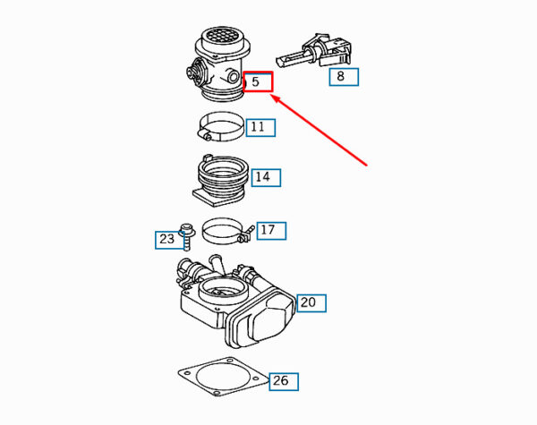 A0000940748 - NEW OEM MERCEDES-BENZ SL R129 MASS AIR FLOW SENSOR A0000940748 GENUINE