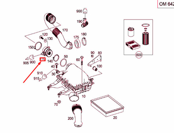 A0000943448 - NEW MERCEDES-BENZ SPRINTER 906 MASS AIR FLOW SENSOR A0000943448 ORIGINAL