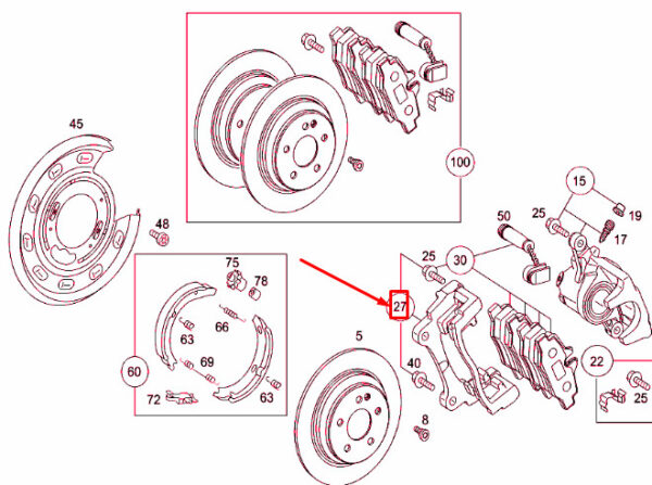 A0004212306 - NEW MERCEDES-BENZ VITO W639 REAR LEFT WHEEL BRAKE CARRIER A0004212306 ORIGINAL