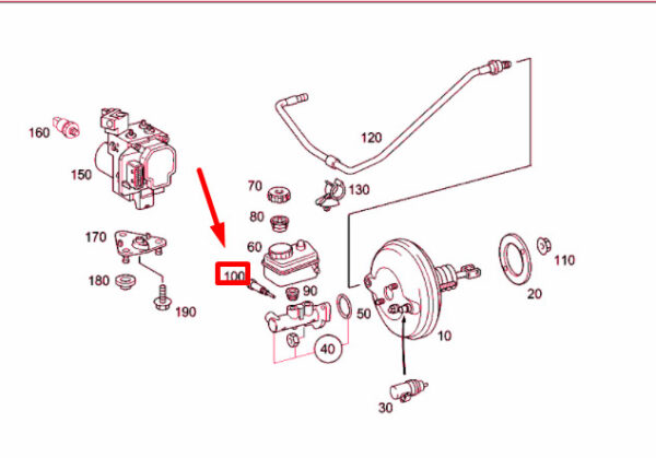 A0004312071 - NEW MERCEDES-BENZ A W168 BRAKE BOOSTER RESERVOIR SCREW A0004312071 ORIGINAL