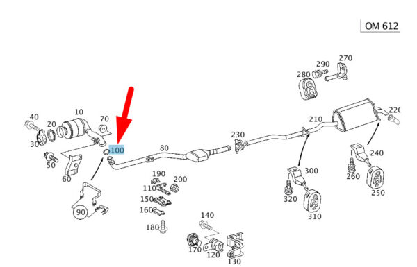 A0004920581 - NEW MB C W203 EXHAUST SYSTEM TO PRECATALYTIC CONVERTER SEAL A0004920581 ORIGINAL