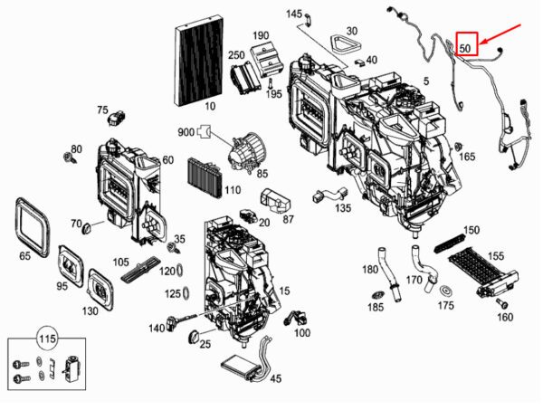 A0008204103 - New Mercedes-Benz Vito W447 Electric Heater Wiring Harness A0008204103