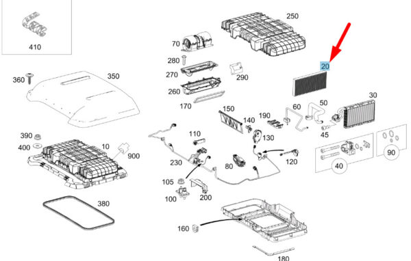 A0008354800 - Mercedes-Benz Sprinter W907 A/C Roof Particle Filter A0008354800 NEW ORIGINAL