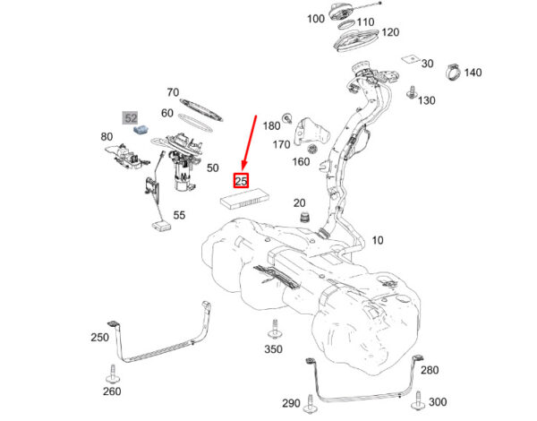 A0009874666 - MERCEDES-BENZ E C238 Fuel Tank Damping Strip A0009874666 NEW GENUINE