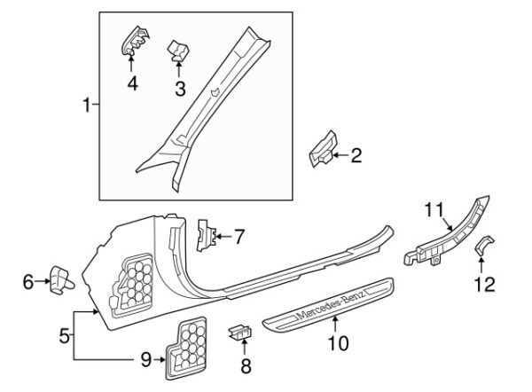 A0009911100 - Mercedes-Benz Body A-Pillar Trim Panel Clip A0009911100