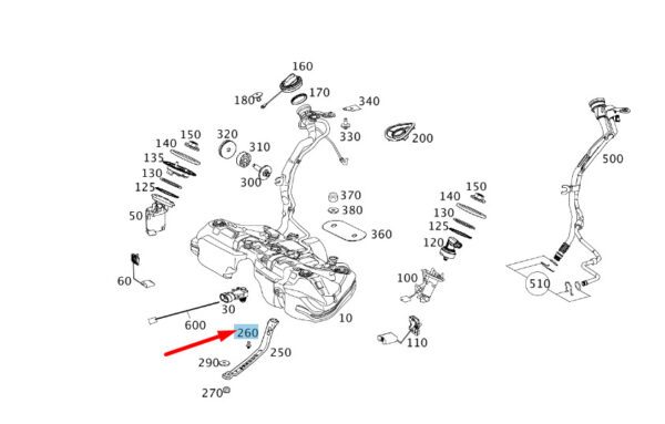 A0009917640 - NEW MB C W204 FUEL TANK TENSION BELT EXPANSION RIVER A0009917640 GENUINE