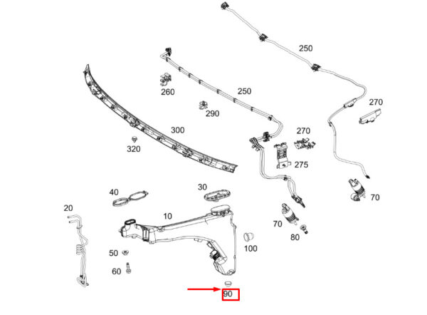 A0009984303 - New Mercedes-Benz GLE W167 Washer Fuel Tank Grommet A0009984303 Genuine