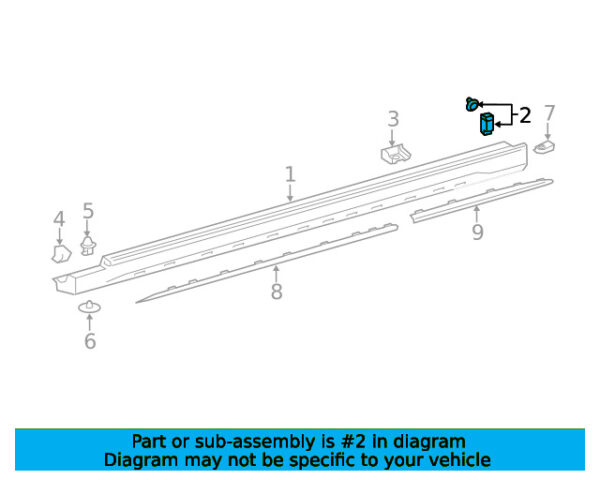 A0029911471 - Mercedes-Benz Front Rocker Panel Molding Bracket A0029911471