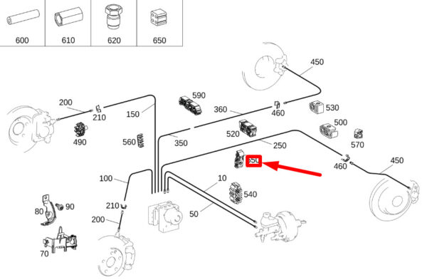 A0029956677 - NEW MB CLA C117 FRONT LEFT BRACKET BRAKE LINE FASTENER A0029956677 GENUINE
