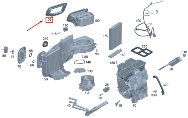 A0029984901 - MB GLA H247 heating outlet grommet RHD A0029984901 NEW ORIGINAL