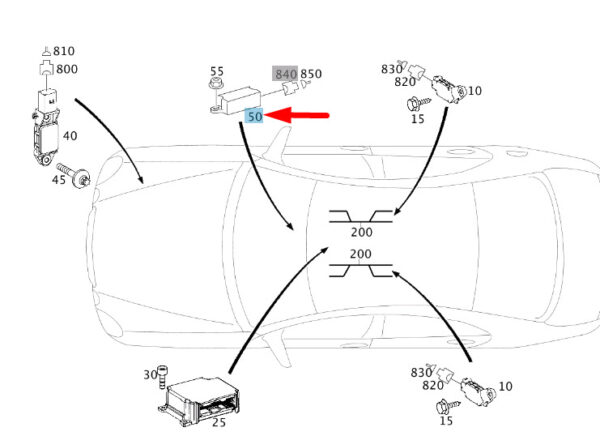A0038200726 - NEW MB E W211 CRASH ACTIVE HEAD RESTRAINT CONTROL UNIT A0038200726 ORIGINAL