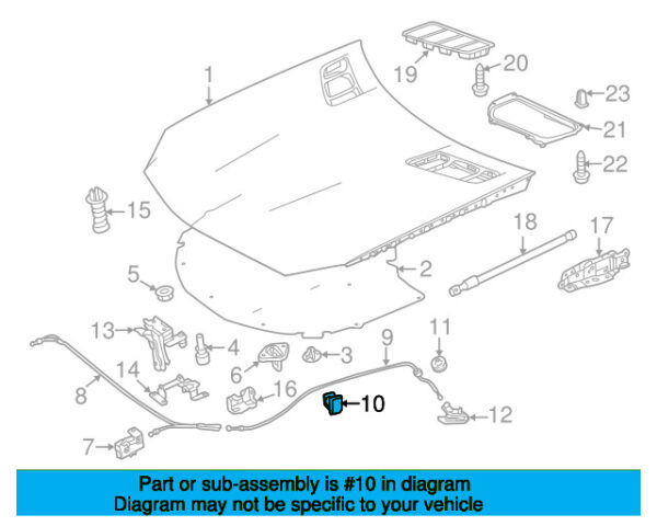 A0039953477 - Mercedes-Benz hood release cable clamp A0039953477