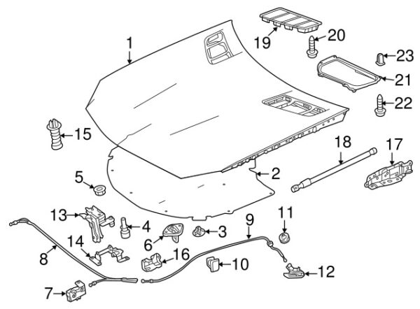 A0039953477 - Mercedes-Benz hood release cable clamp A0039953477