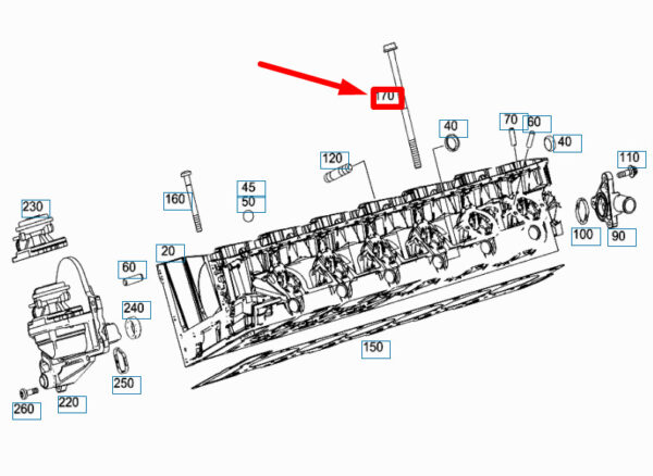A0049904612 - NEW MERCEDES-BENZ S W222 CYLINDER HEAD SCREW A0049904612 ORIGINAL