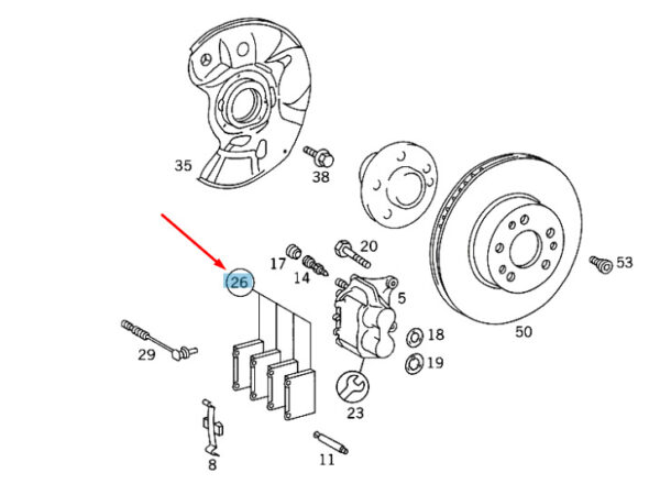 A0054203220 - NEW MERCEDES-BENZ S W140 FRONT BRAKE BLOCK SET A0054203220 GENUINE
