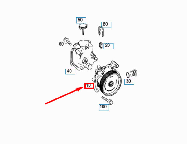 A006466450180 - NEW MERCEDES-BENZ E W212 POWER STEERING PUMP A006466450180 ORIGINAL