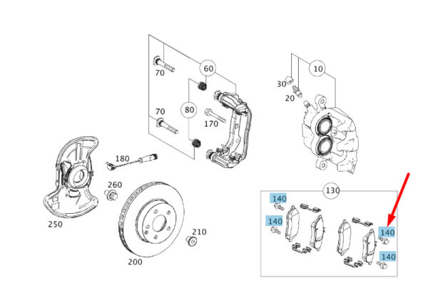 A0209902501 - Mercedes-Benz GLK X204 brake lining screw front wheel A0209902501 NEW ORIGINAL