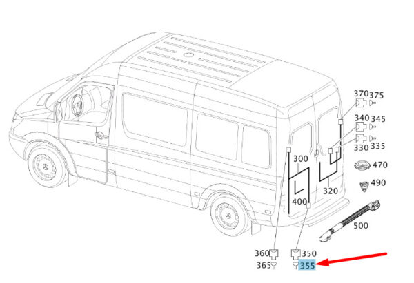 A0345456528 - NEW MB SPRINTER W906 BACK DOOR WIRING EYELASH PIN CONTACT A0345456528
