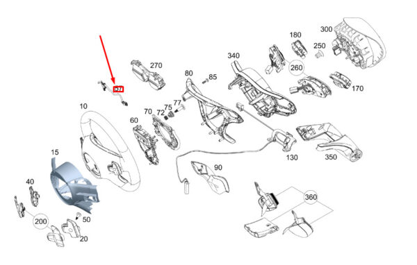 A0995401400 - NEW MB E C238 STEERING WHEEL WIRING HARNESS ONE-PIECE A0995401400 ORIGINAL