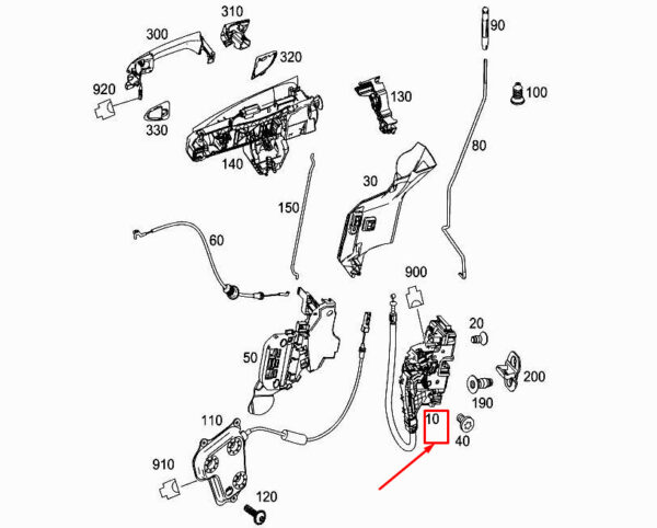 A0997201501 - NEW MERCEDES-BENZ SL R231 FRONT LEFT DOOR LOCK A0997201501