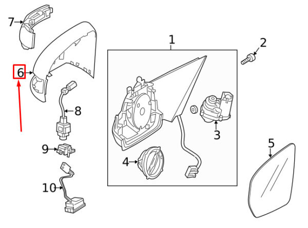 A09981149009183 - NEW MERCEDES-BENZ C W205 FRONT LEFT DOOR MIRROR HOUSING A09981149009183 ORIGINAL