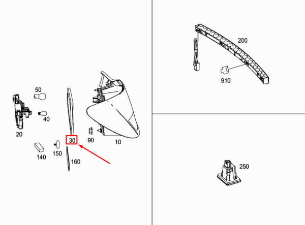 A1178260200 - NEW MERCEDES-BENZ CLA C117 REAR RIGHT LIGHT HOUSING GASKET A1178260200 ORIGINAL