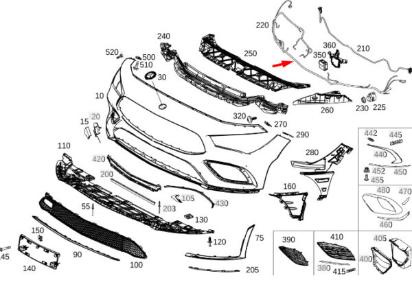 A1185409213 - NEW OEM MB CLA W118 FRONT PARKTRONIC SYSTEM WIRING SET A1185409213 GENUINE