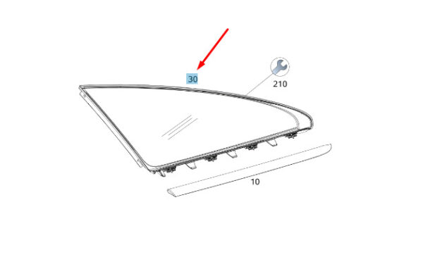 A1186700800 - NEW MERCEDES-BENZ CLA C118 REAR RIGHT SIDE FIXED WINDOW A1186700800 ORIGINAL
