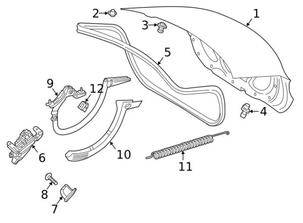 A1186930400 - Mercedes-Benz rear lid gasket A1186930400