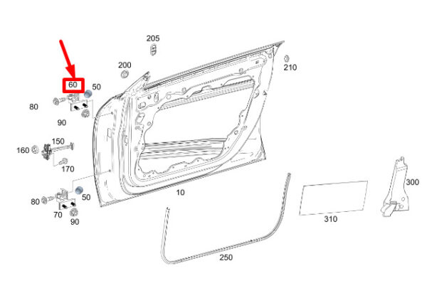 A1187209701 - New MERCEDES-BENZ CLA C118 Front Left Upper Door Hinge A1187209701