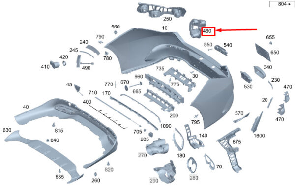 A1188211700 - Mercedes-Benz CLA C118 radar sensor holder rear right A1188211700, original part