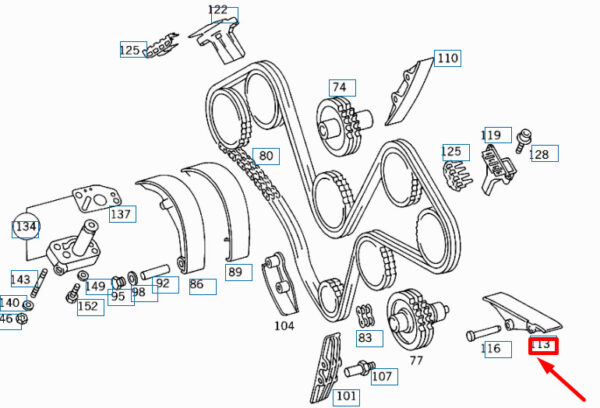 A1190521316 - NEW MB SL R129 LEFT OUTSIDE TIMING CHAIN GUIDE RAIL A1190521316 ORIGINAL