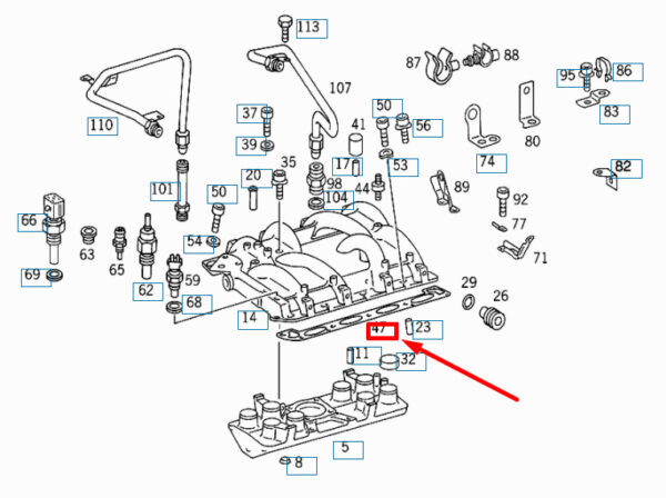 A1191412480 - NEW MERCEDES-BENZ SL R129 LEFT INTAKE MANIFOLD GASKET A1191412480 ORIGINAL